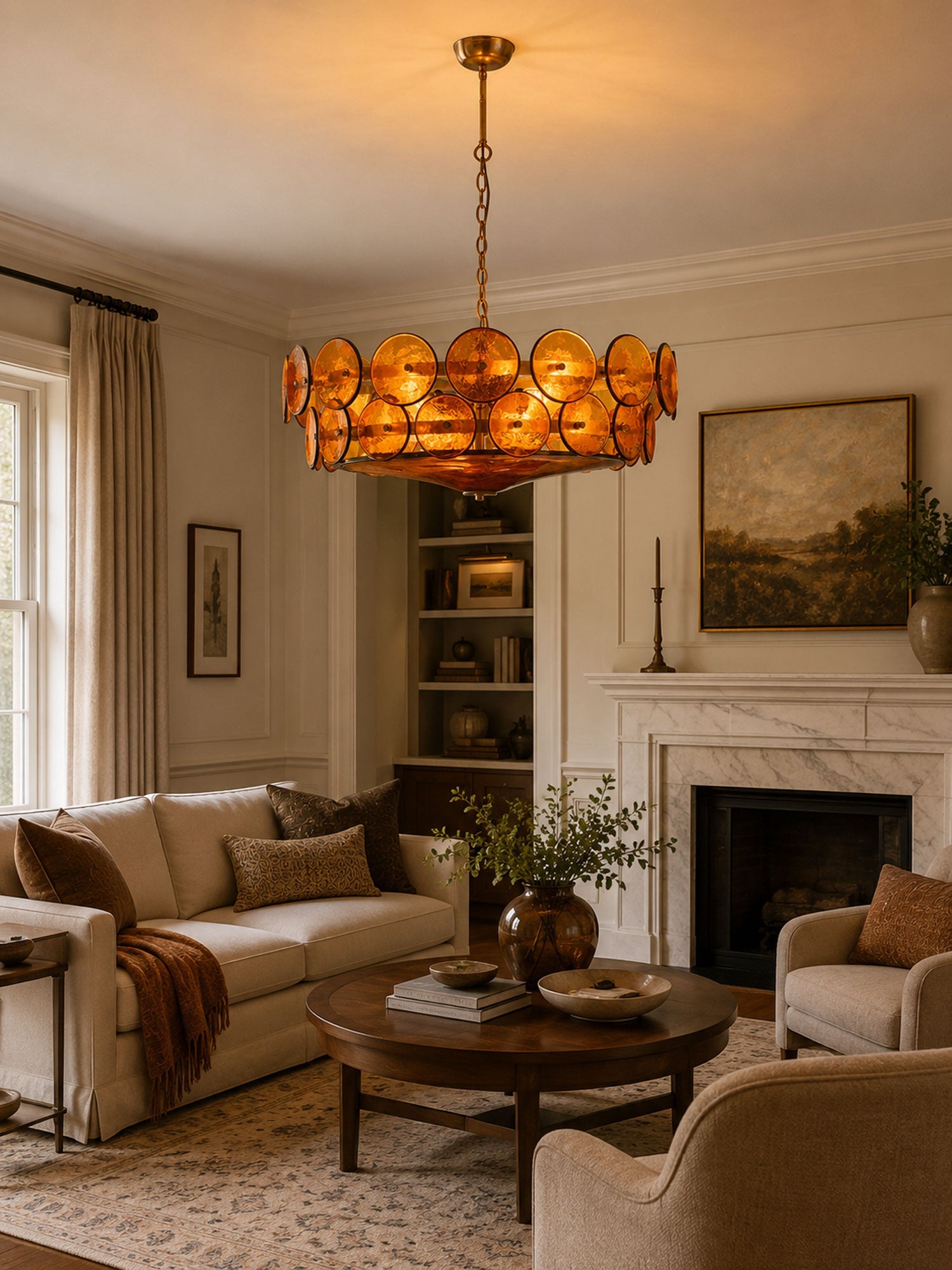 Avelora Cast Glass Disc Chandelier