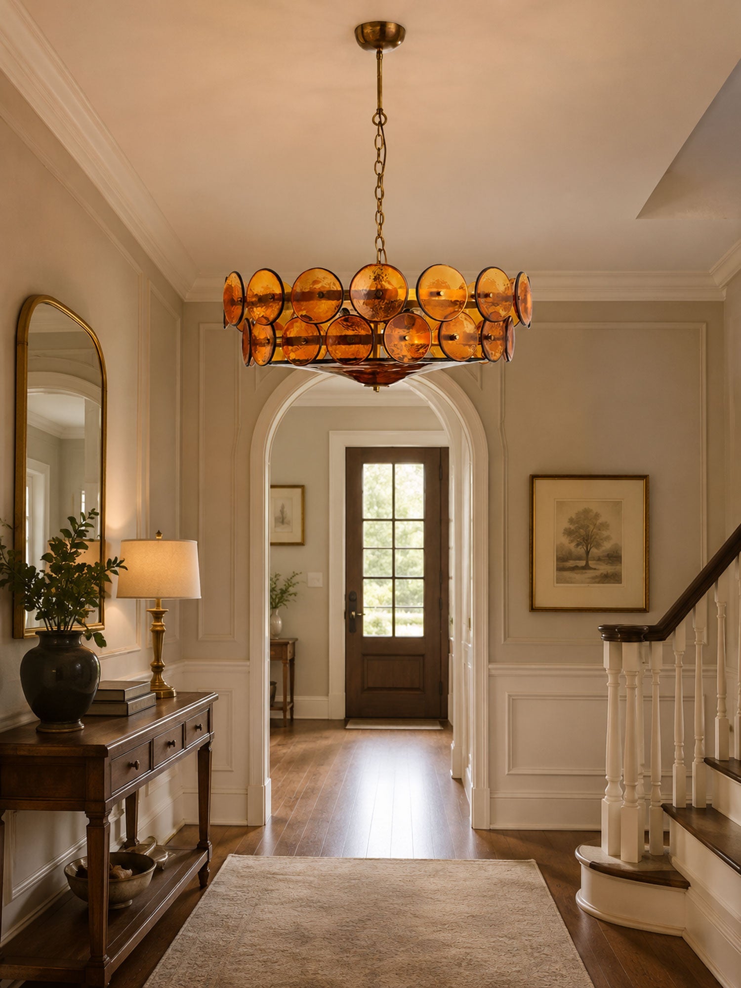 Avelora Cast Glass Disc Chandelier