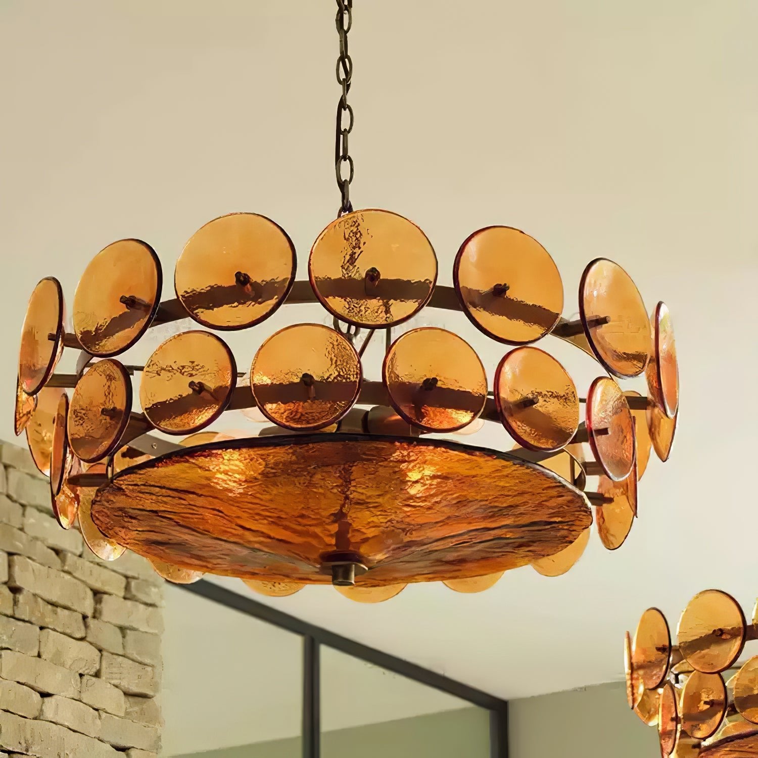 Avelora Cast Glass Disc Chandelier