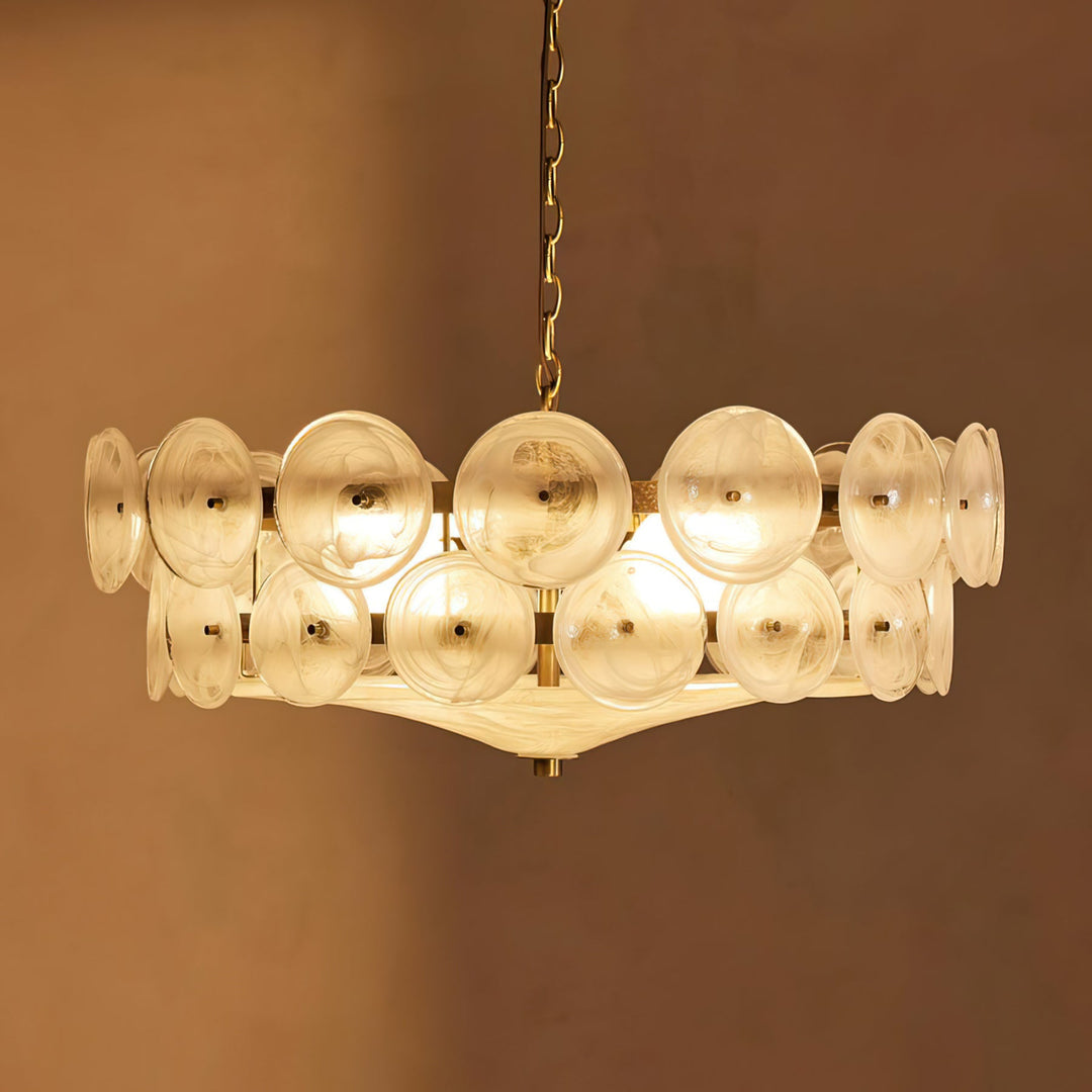 Avelora Cast Glass Disc Chandelier