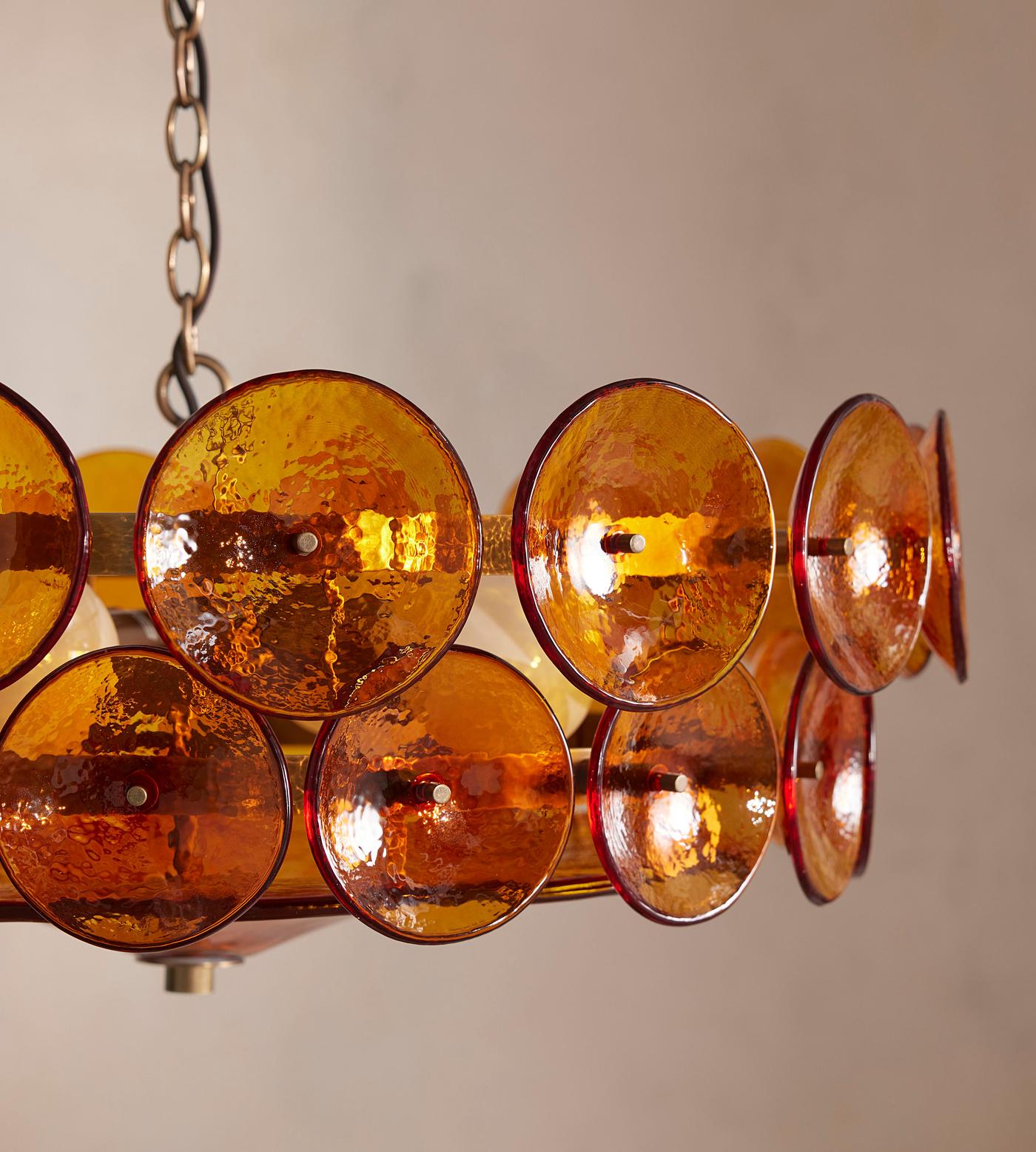 Avelora Cast Glass Disc Chandelier