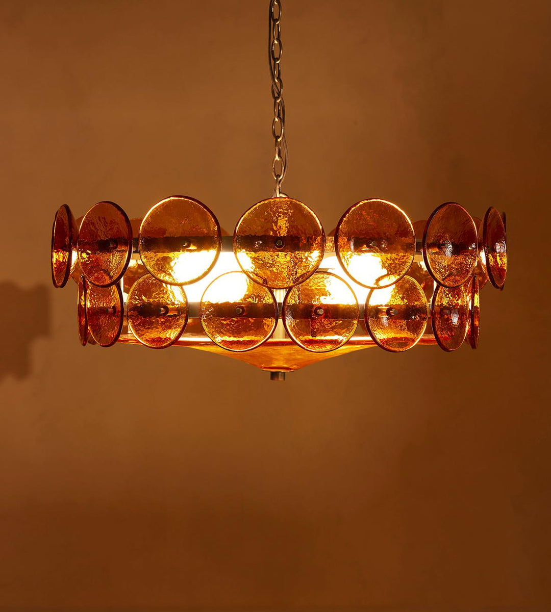 Avelora Cast Glass Disc Chandelier