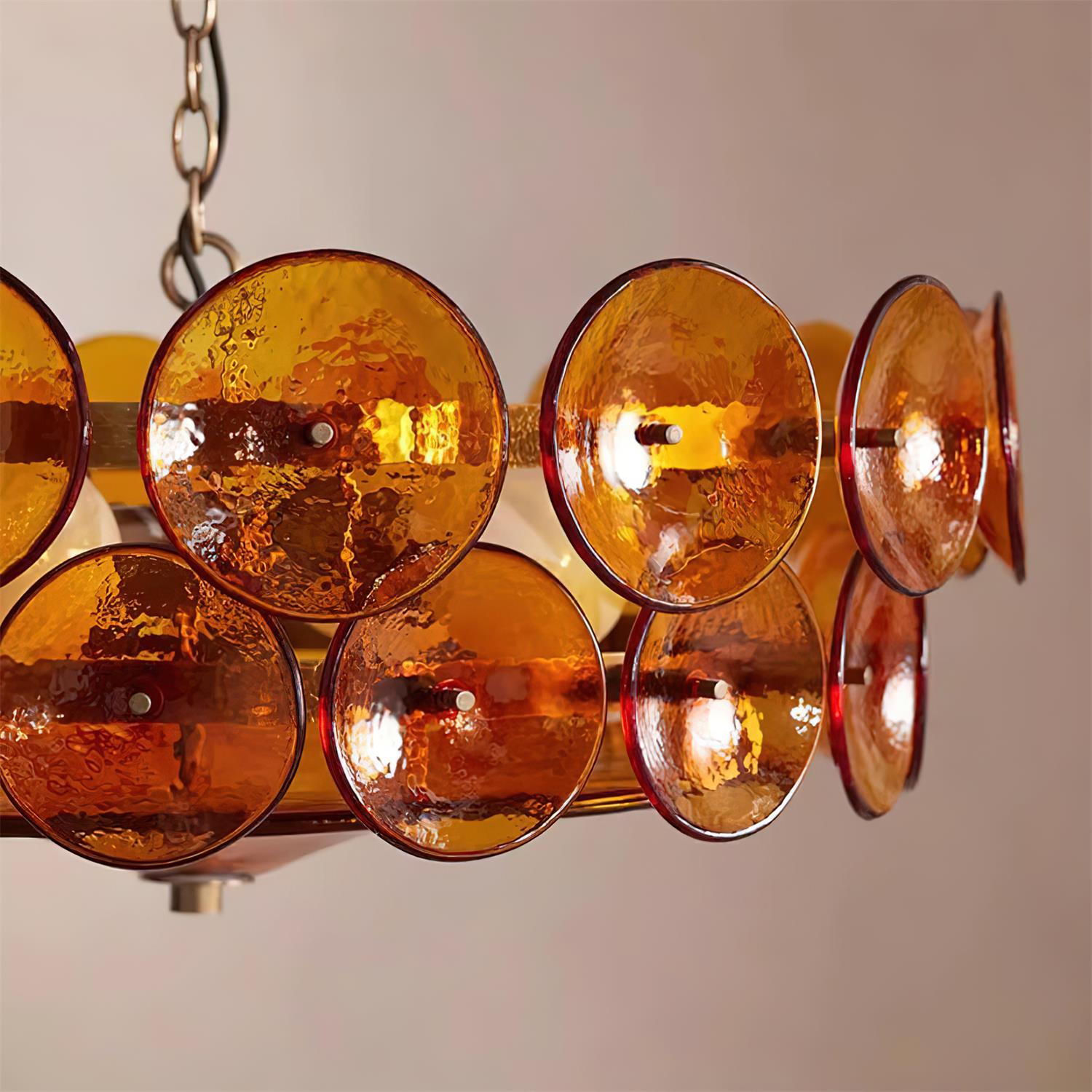 Avelora Cast Glass Disc Chandelier