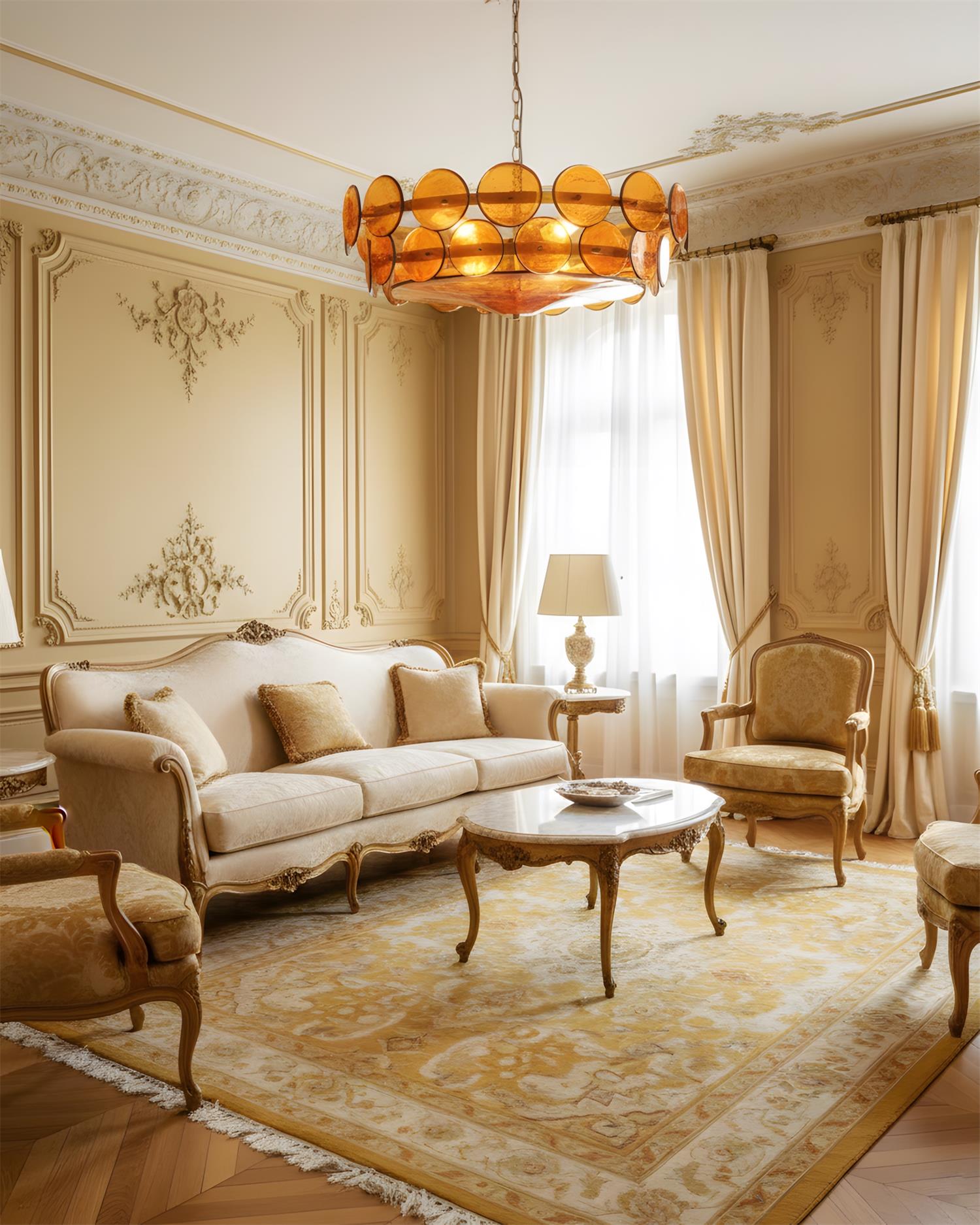 Avelora Cast Glass Disc Chandelier