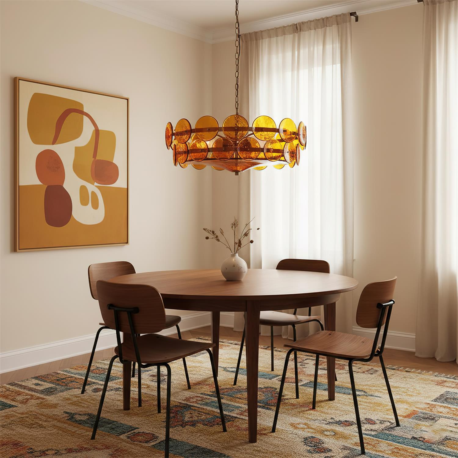 Avelora Cast Glass Disc Chandelier