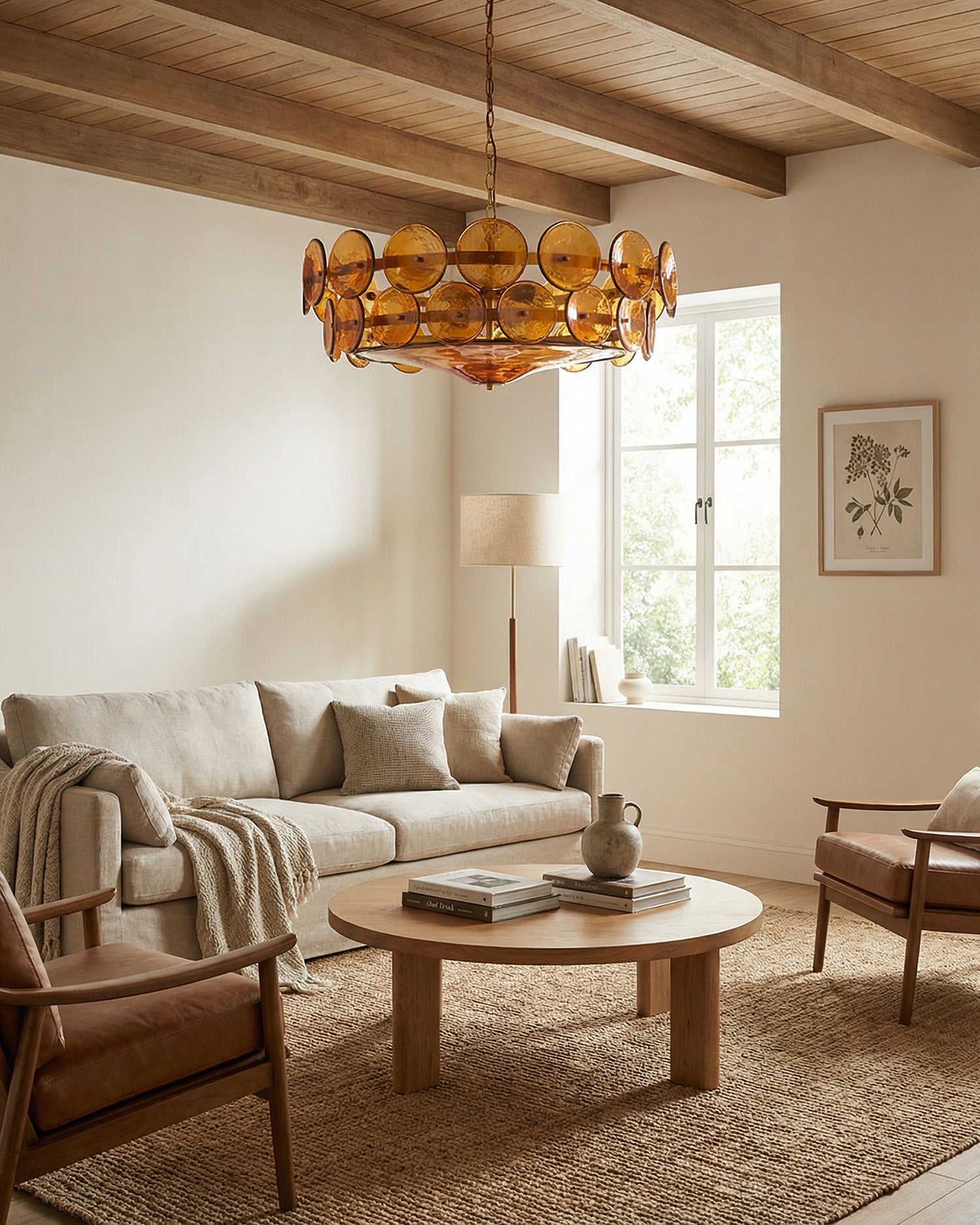 Avelora Cast Glass Disc Chandelier