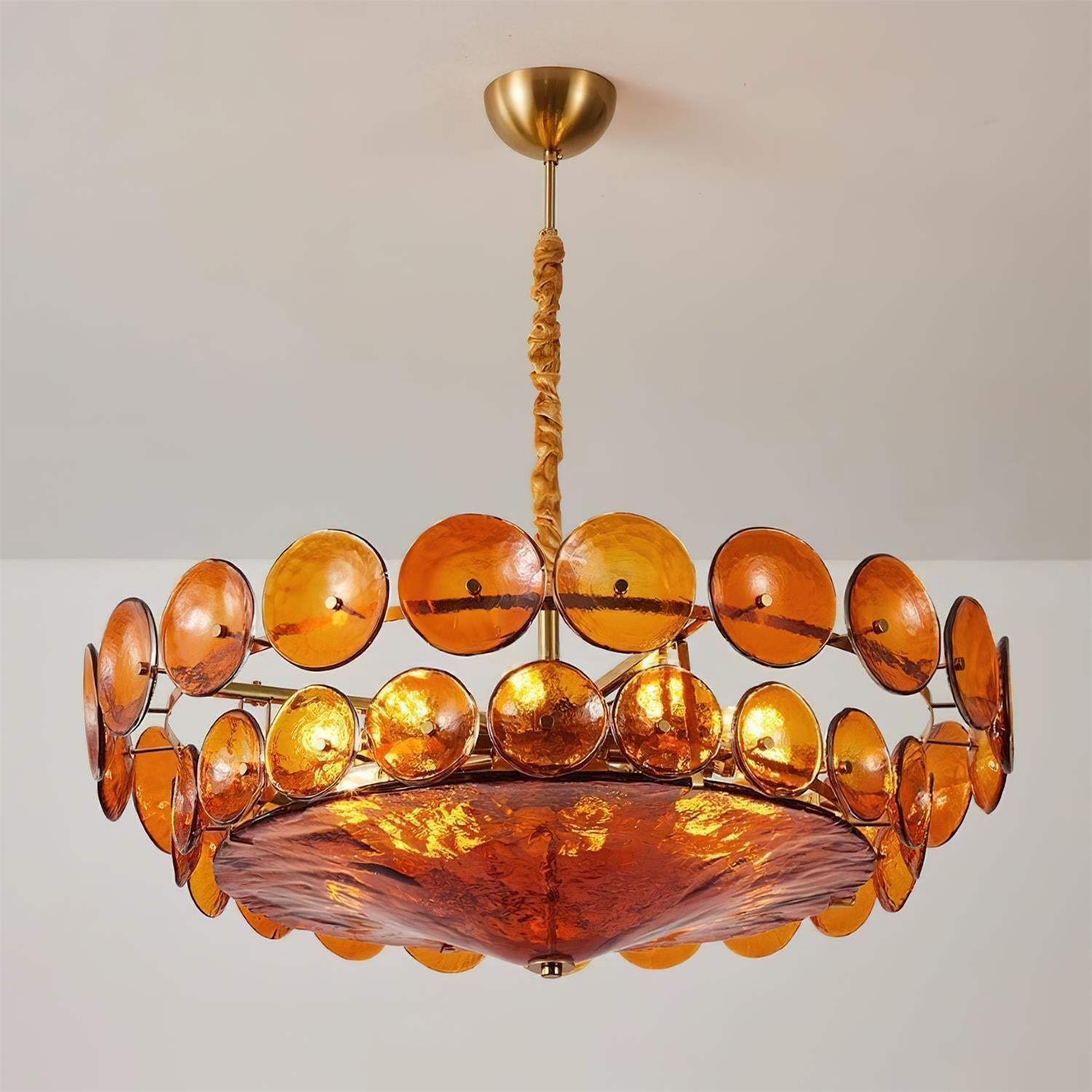 Avelora Cast Glass Disc Chandelier