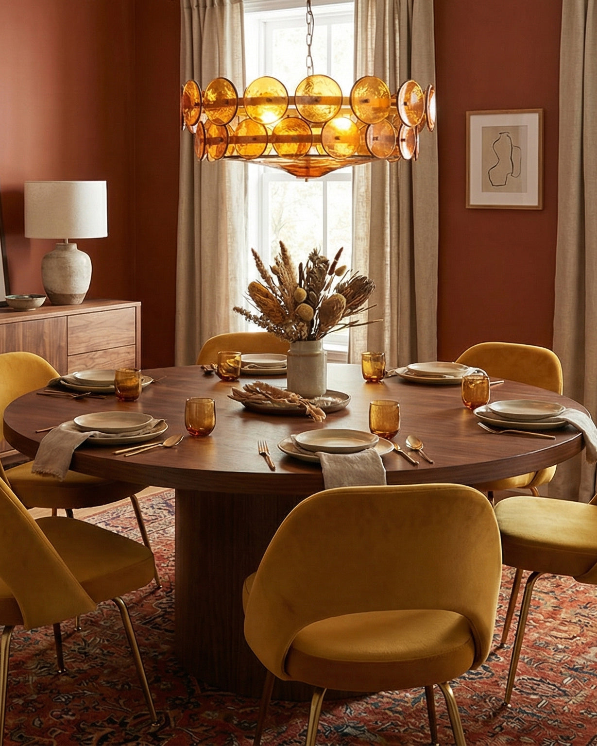 Avelora Cast Glass Disc Chandelier