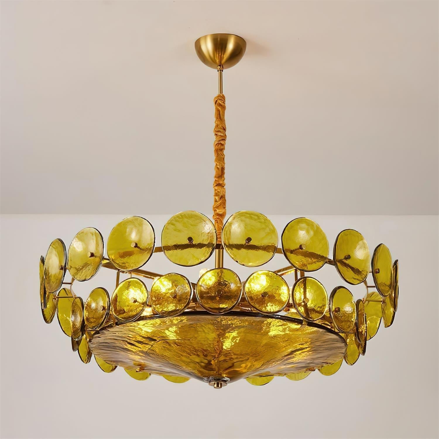Avelora Cast Glass Disc Chandelier