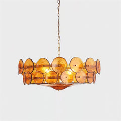 Avelora Cast Glass Disc Chandelier