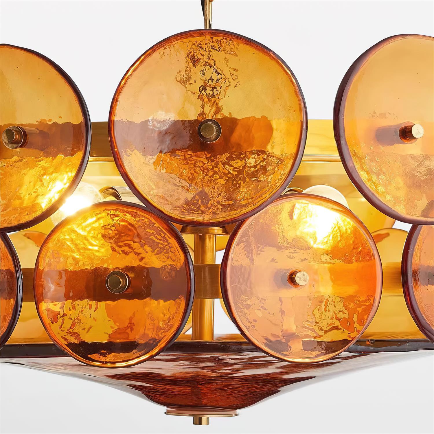 Avelora Cast Glass Disc Chandelier