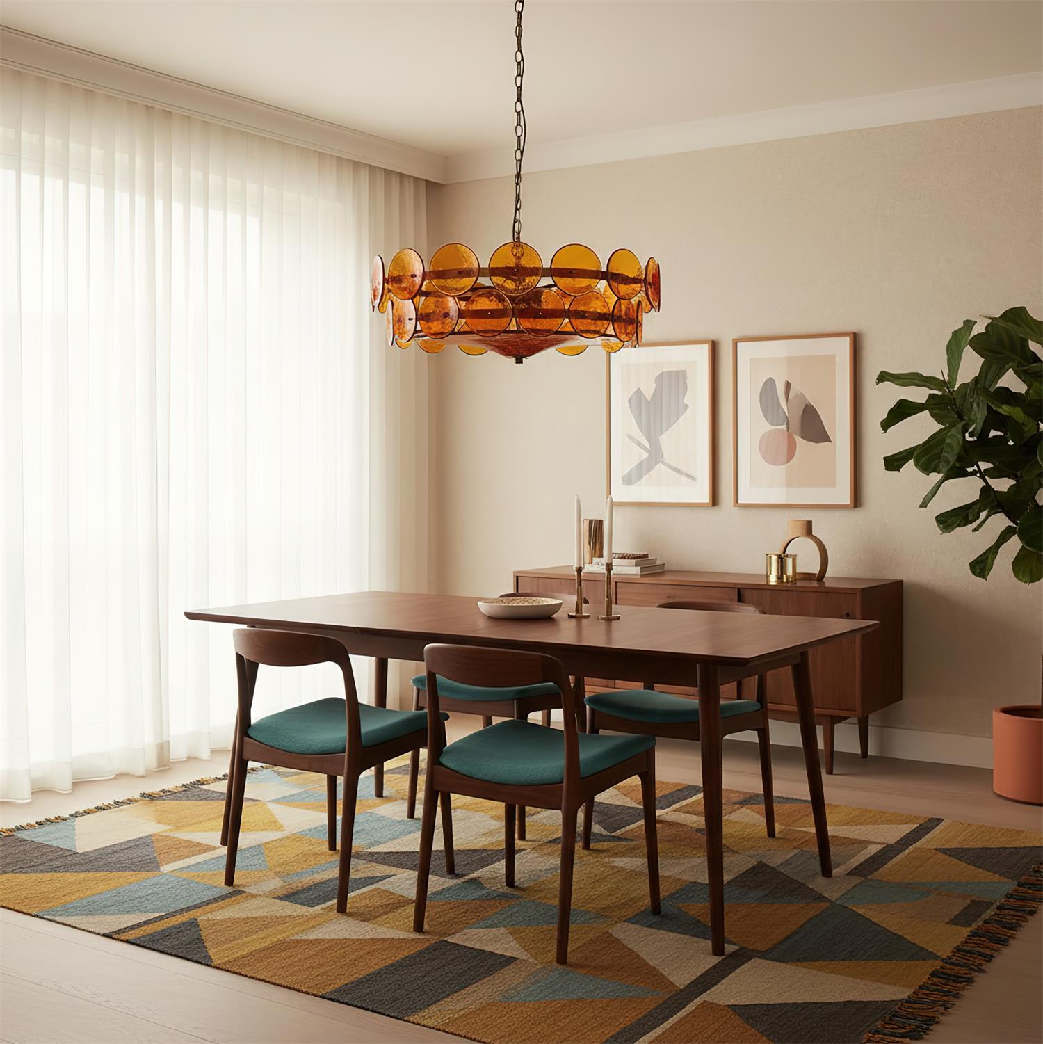 Avelora Cast Glass Disc Chandelier