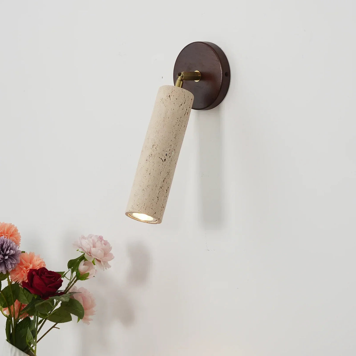 Avenelle Travertine Wood Wall Sconce