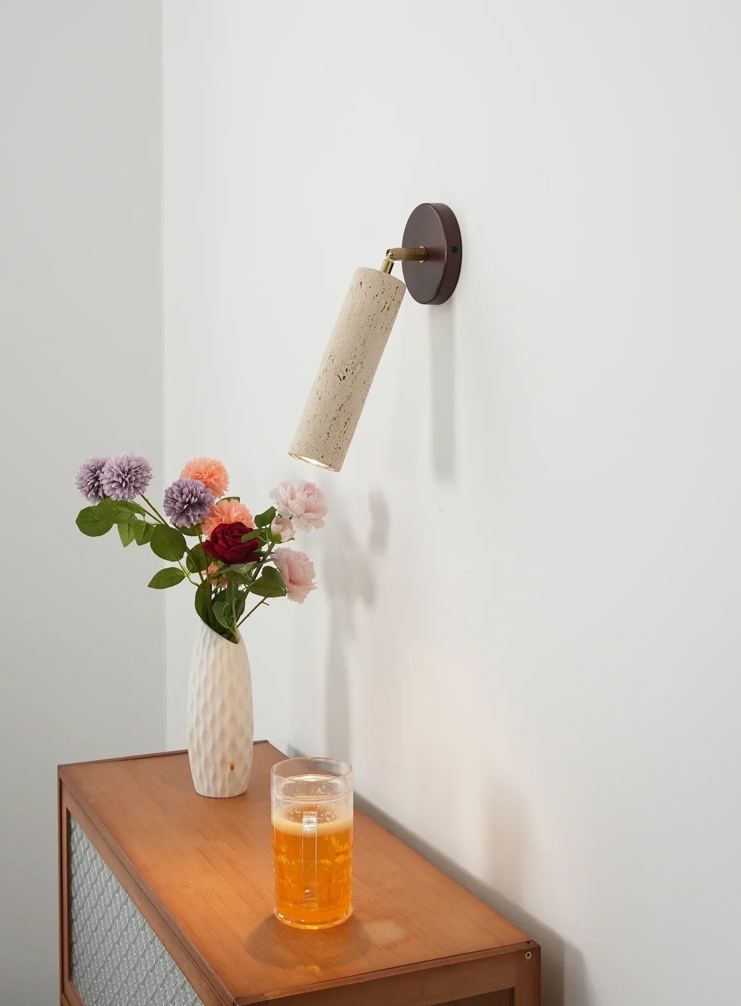Avenelle Travertine Wood Wall Sconce