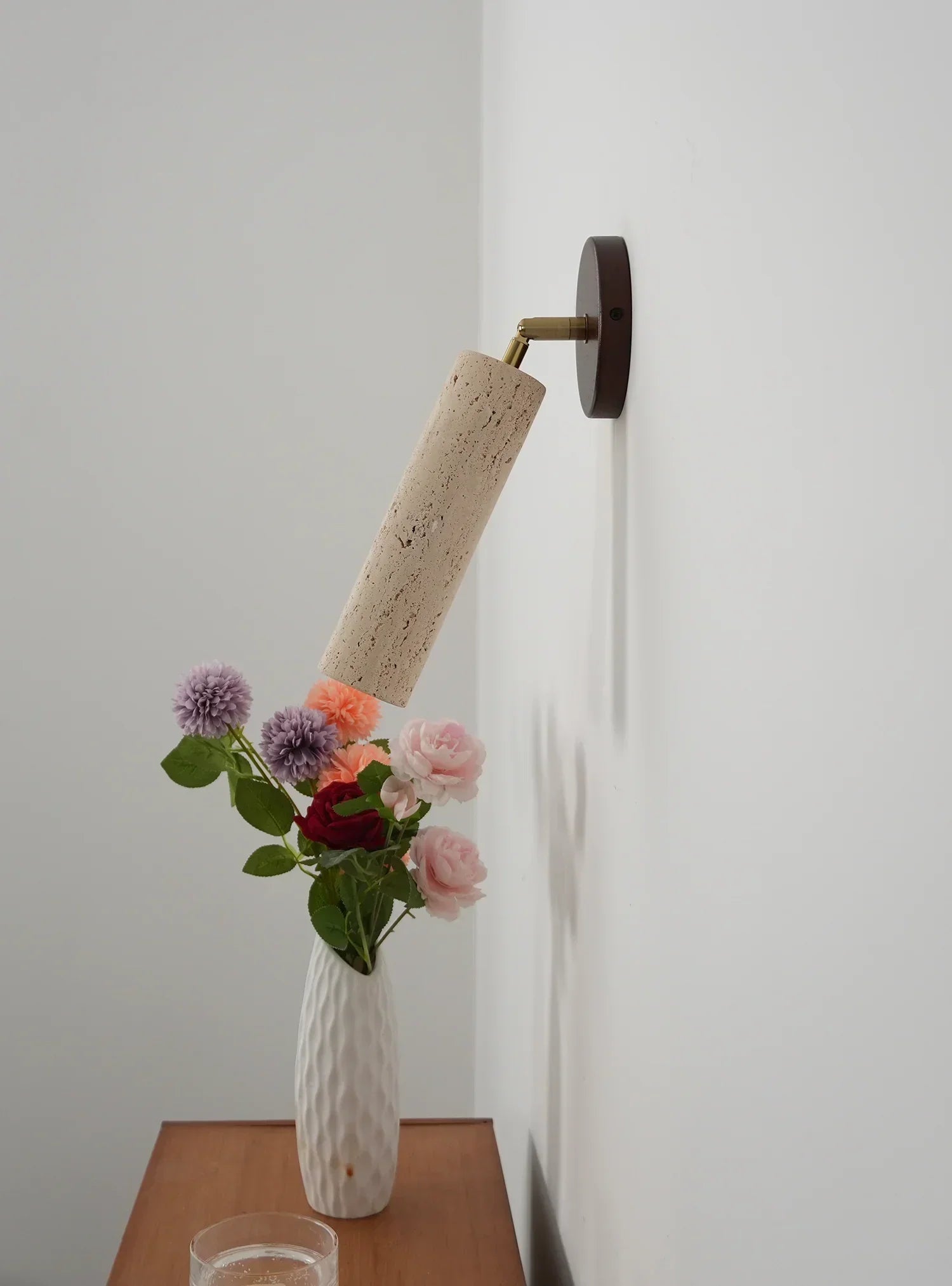 Avenelle Travertine Wood Wall Sconce