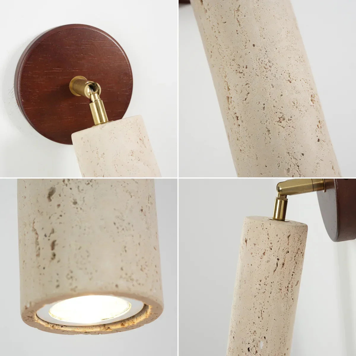 Avenelle Travertine Wood Wall Sconce
