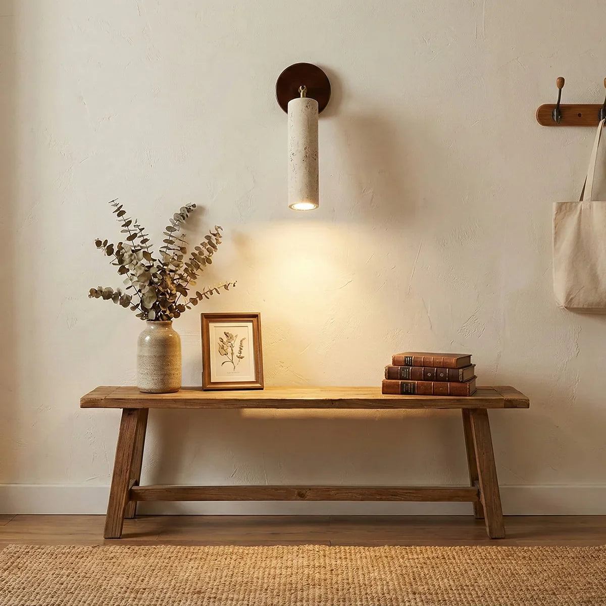 Avenelle Travertine Wood Wall Sconce