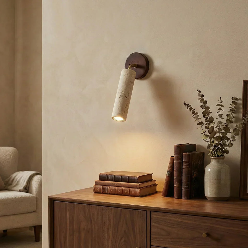 Avenelle Travertine Wood Wall Sconce