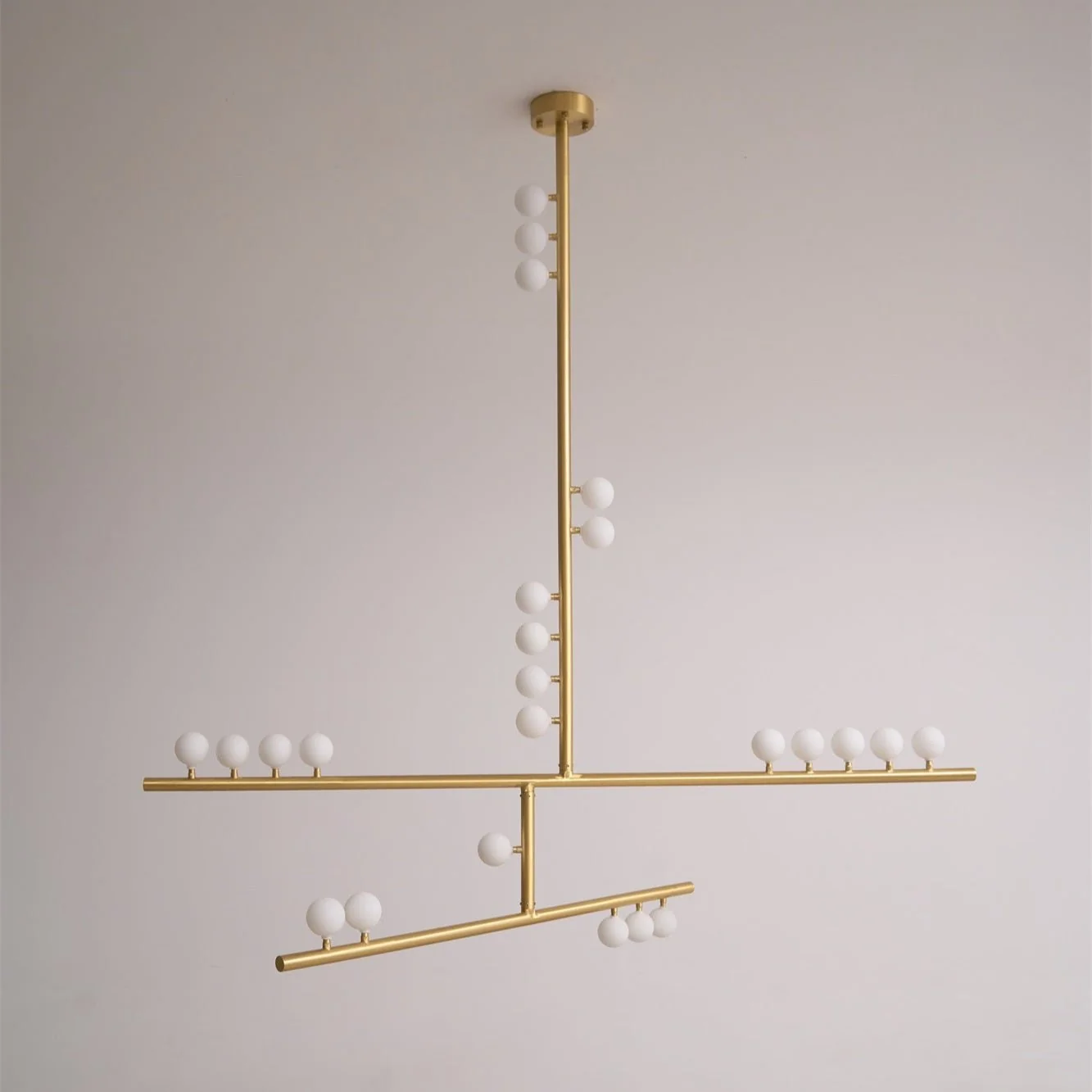 Brass Glass Drop Chandelier