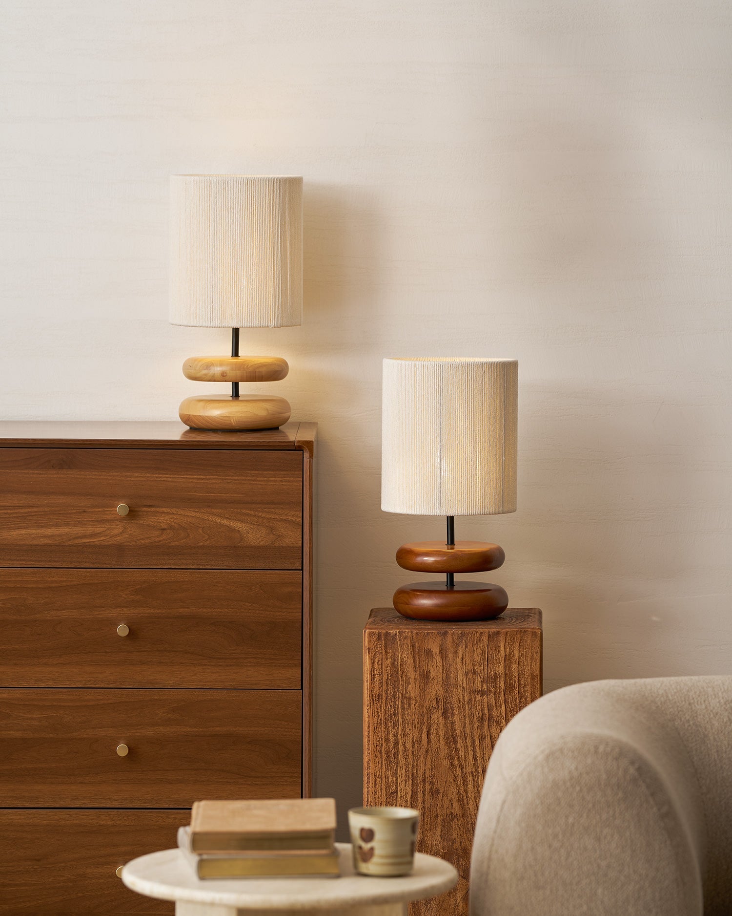 Cairn Stacked Wood Table Lamp