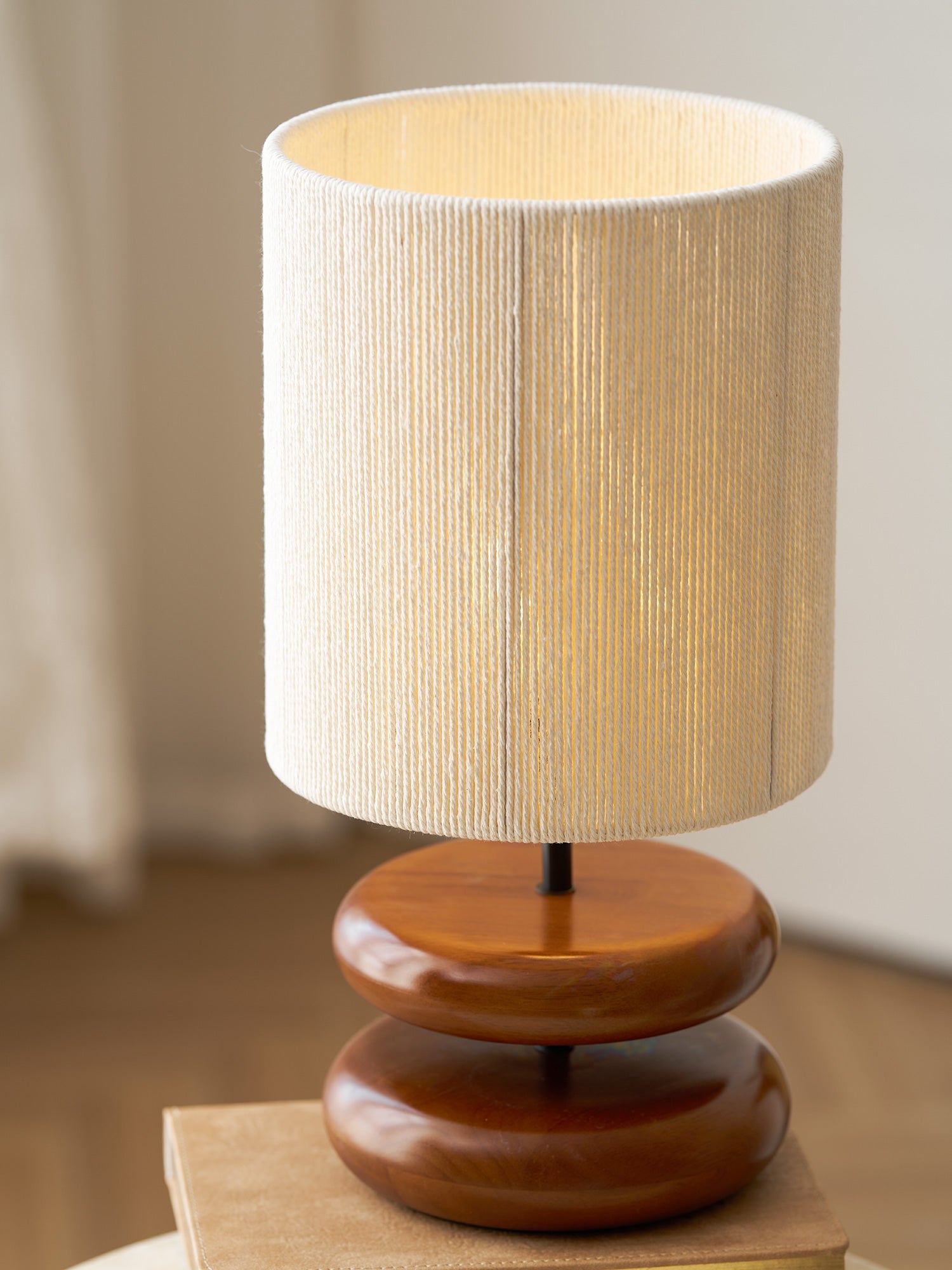 Cairn Stacked Wood Table Lamp