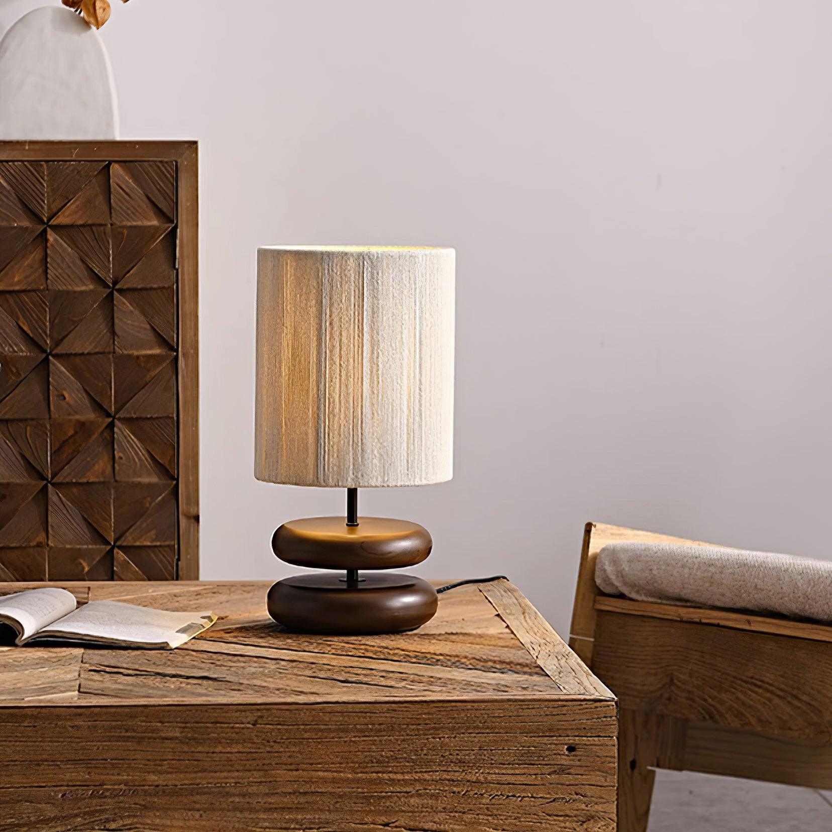Cairn Stacked Wood Table Lamp