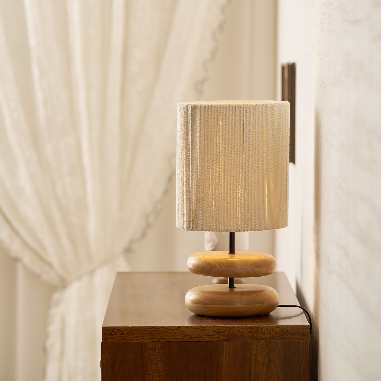 Cairn Stacked Wood Table Lamp