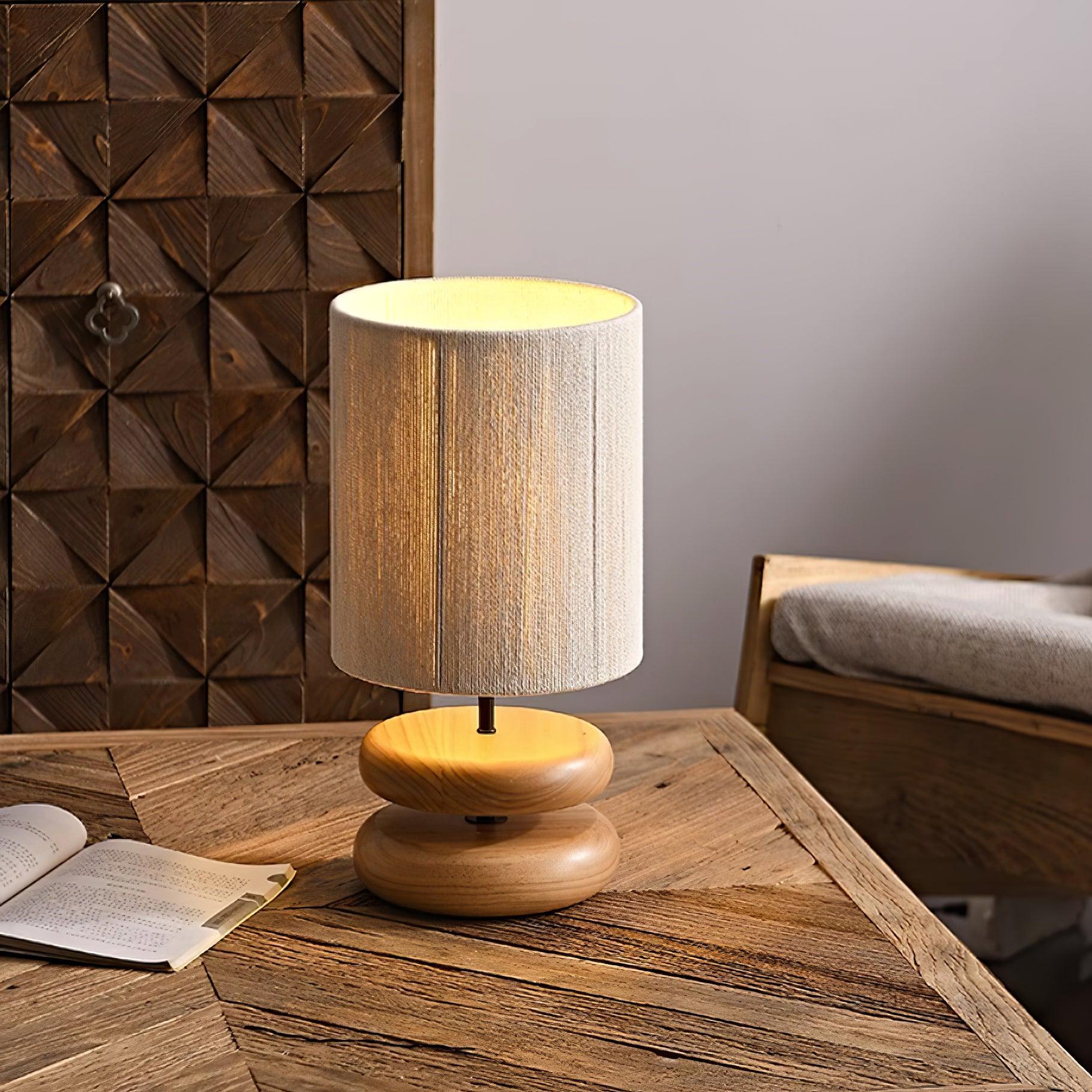 Cairn Stacked Wood Table Lamp