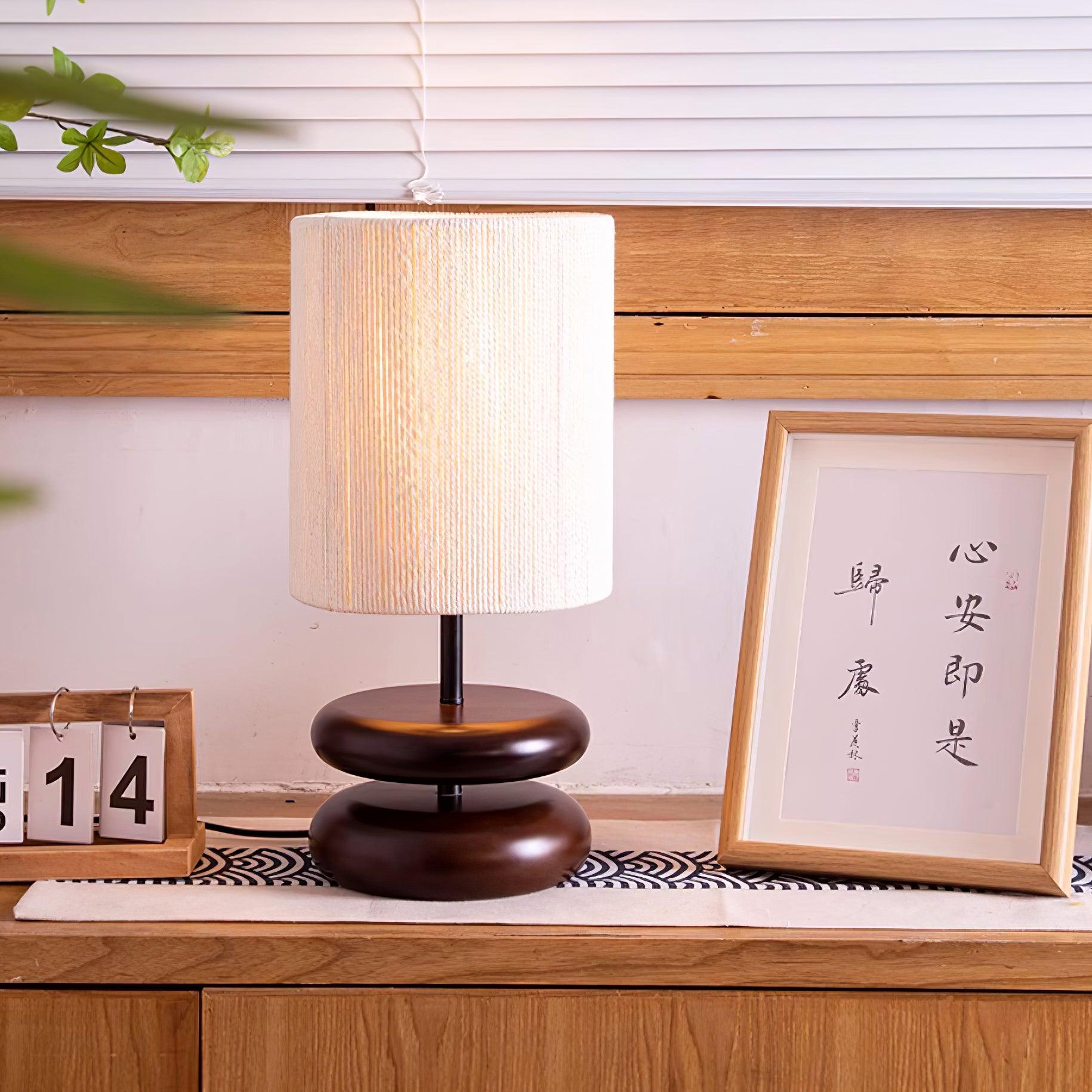 Cairn Stacked Wood Table Lamp