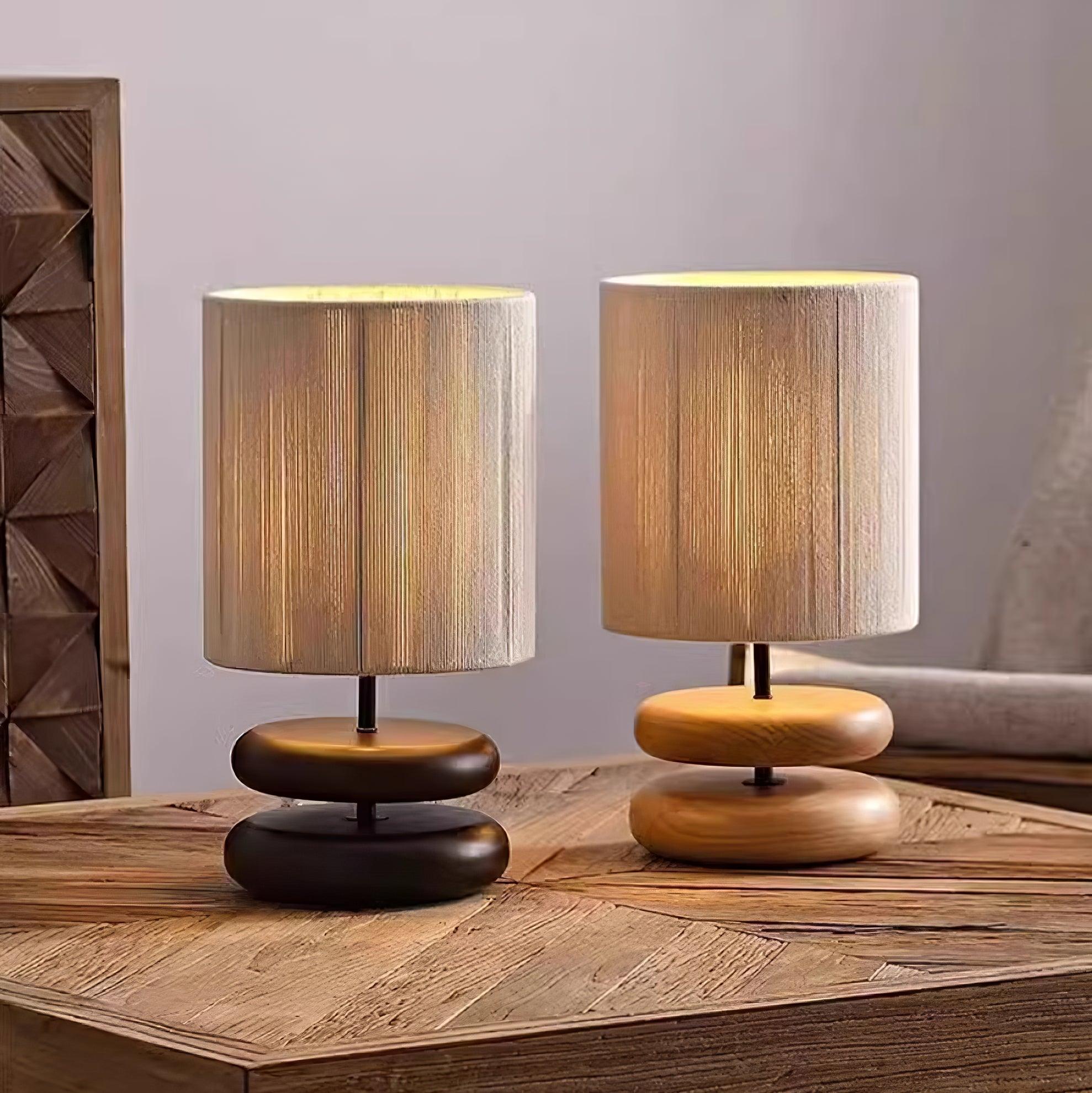 Cairn Stacked Wood Table Lamp