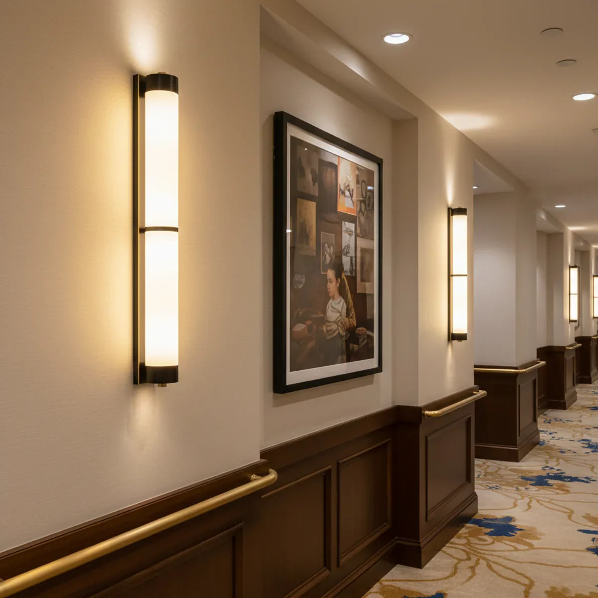 Calista Linear Alabaster Brass Sconce