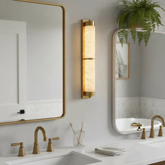 Calista Linear Alabaster Brass Sconce