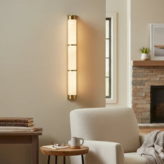 Calista Linear Alabaster Brass Sconce