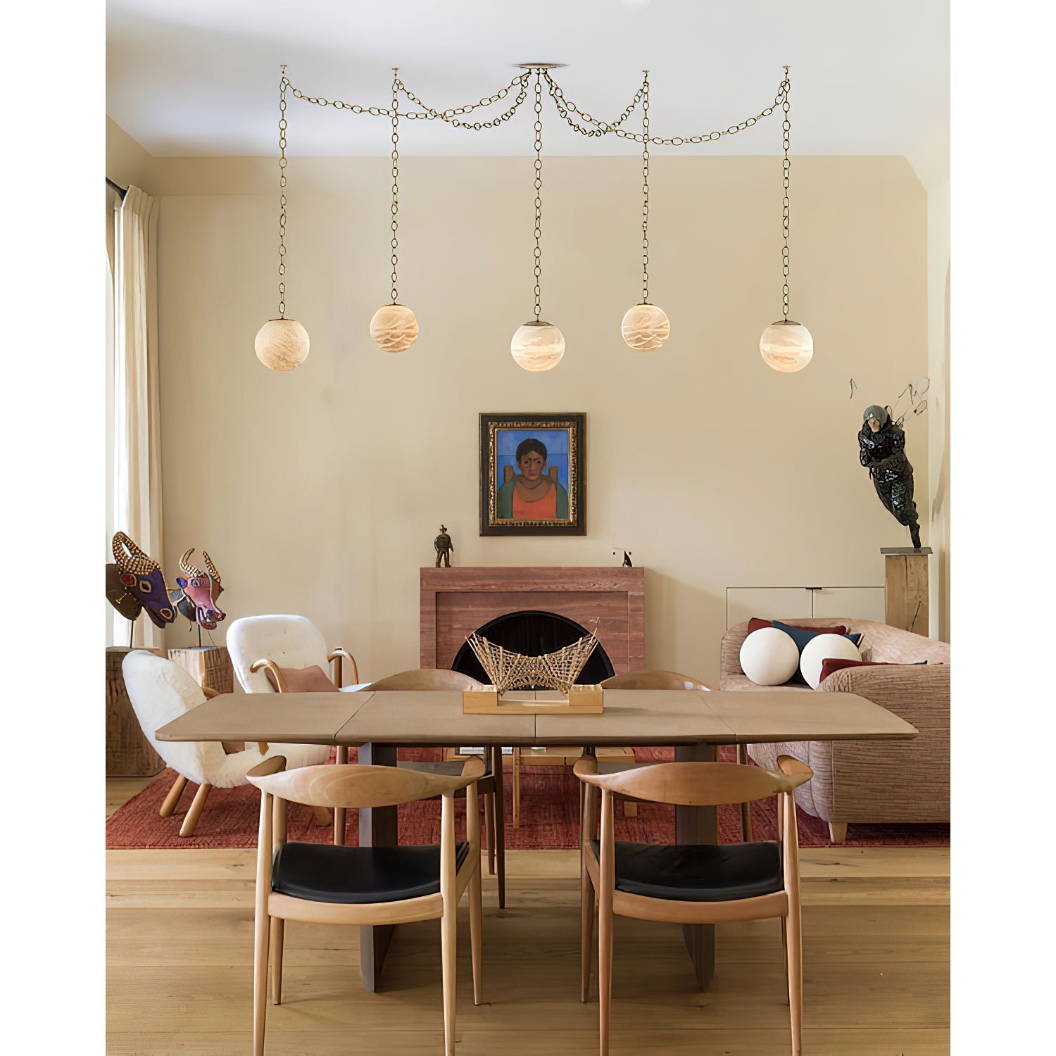 Catenelle Alabaster Swag Pendant Light