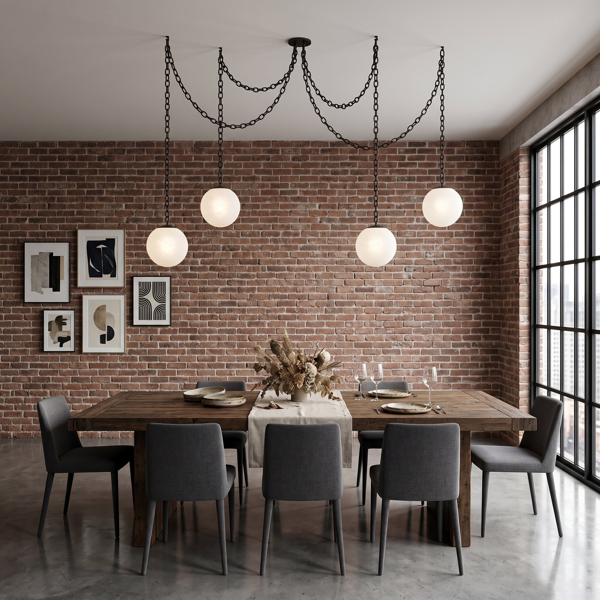 Catenelle Alabaster Swag Pendant Light
