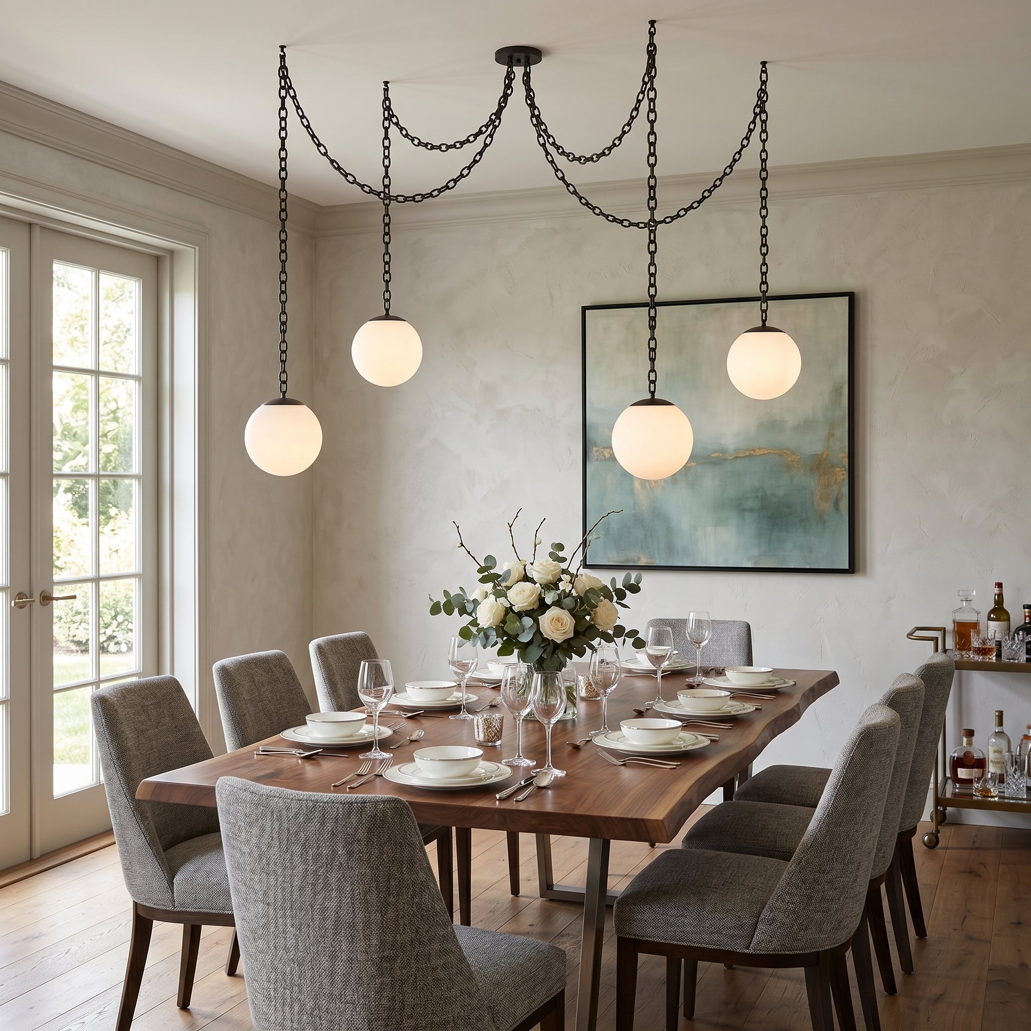Catenelle Alabaster Swag Pendant Light