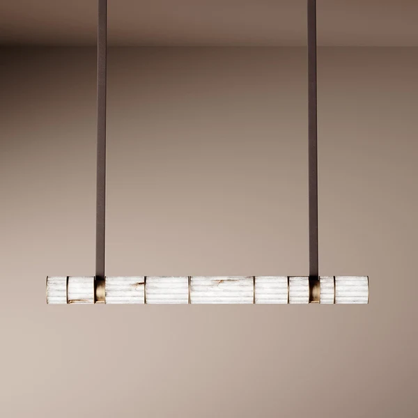 Cavellia Alabaster Leather Linear Chandelier