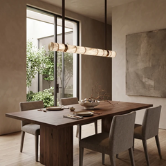 Cavellia Alabaster Leather Linear Chandelier