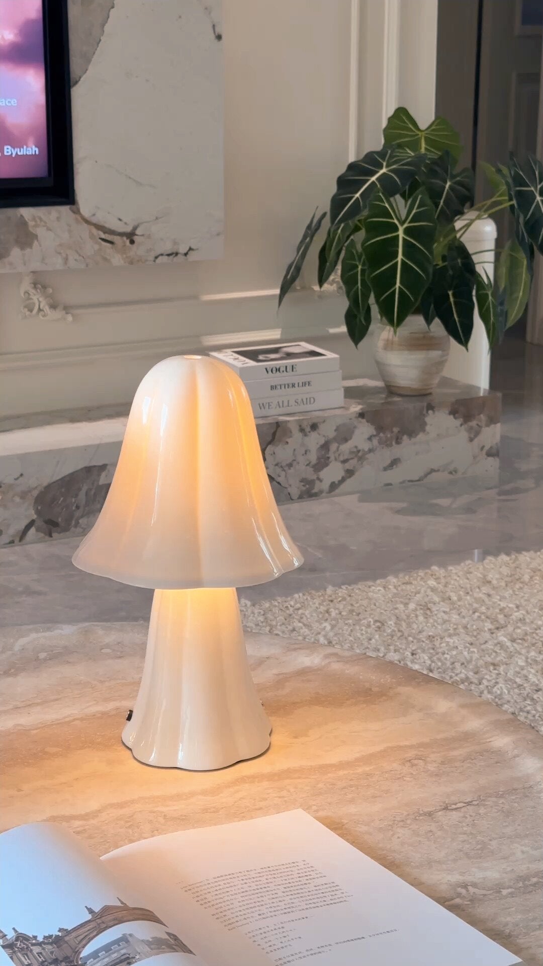 Cerelle Bloom Rechargeable Ceramic Table Lamp