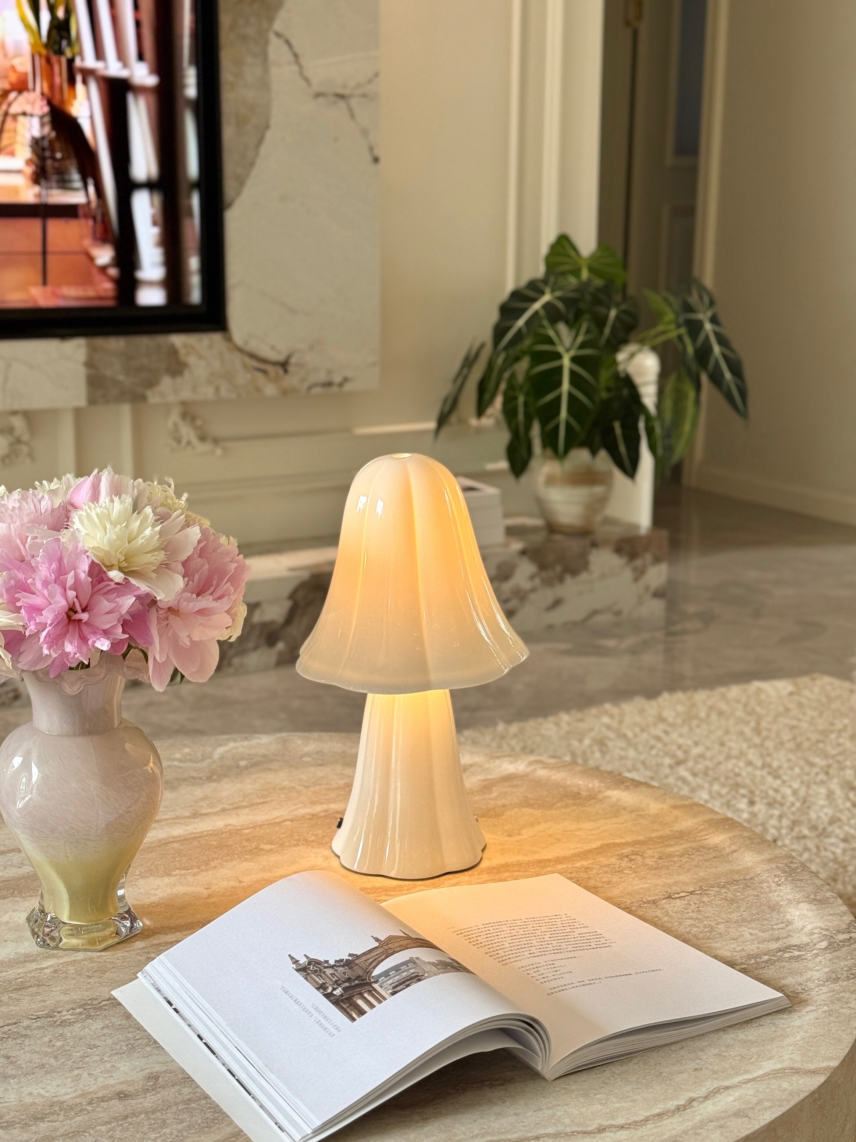 Cerelle Bloom Rechargeable Ceramic Table Lamp