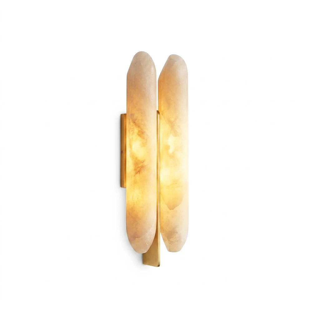 Double Husk Alabaster Wall Sconce