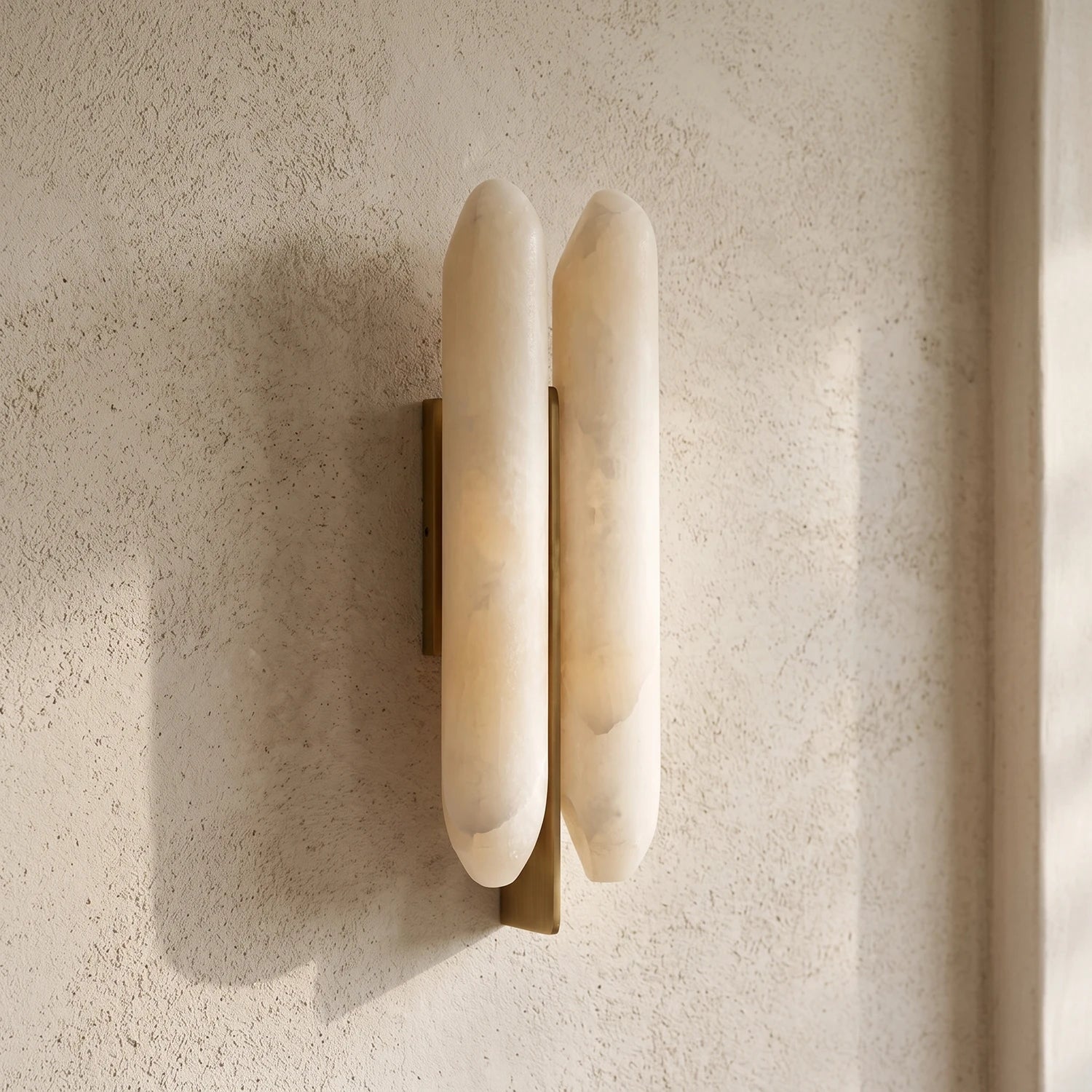 Double Husk Alabaster Wall Sconce
