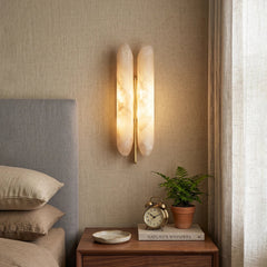 Double Husk Alabaster Wall Sconce