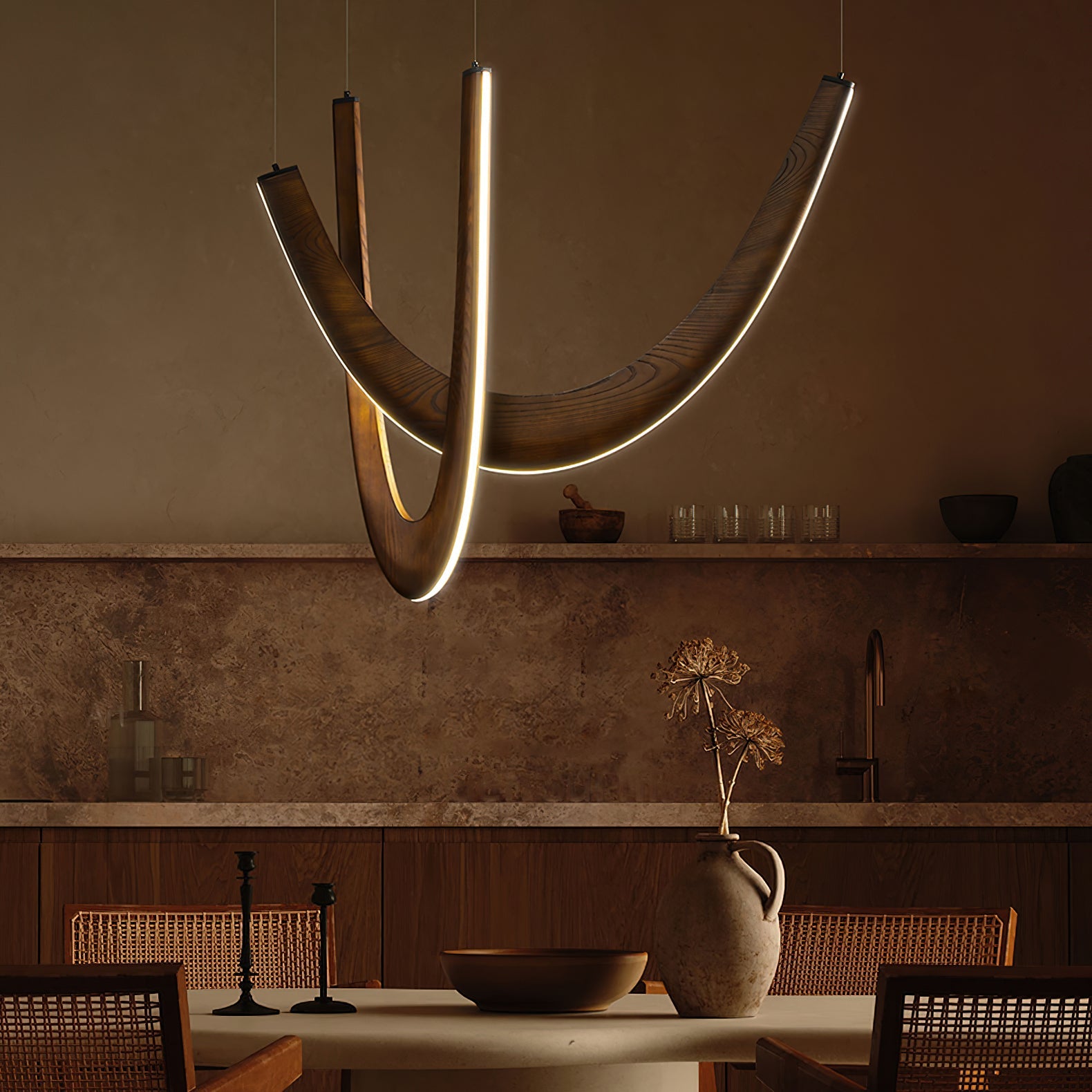 Duvelle Interlocking Wood Pendant Lamp