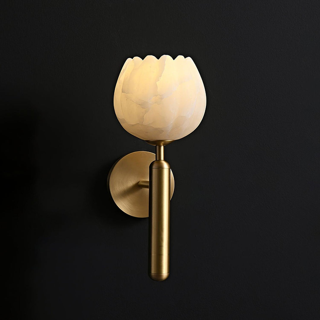 Elowen Alabaster Blossom Wall Sconce