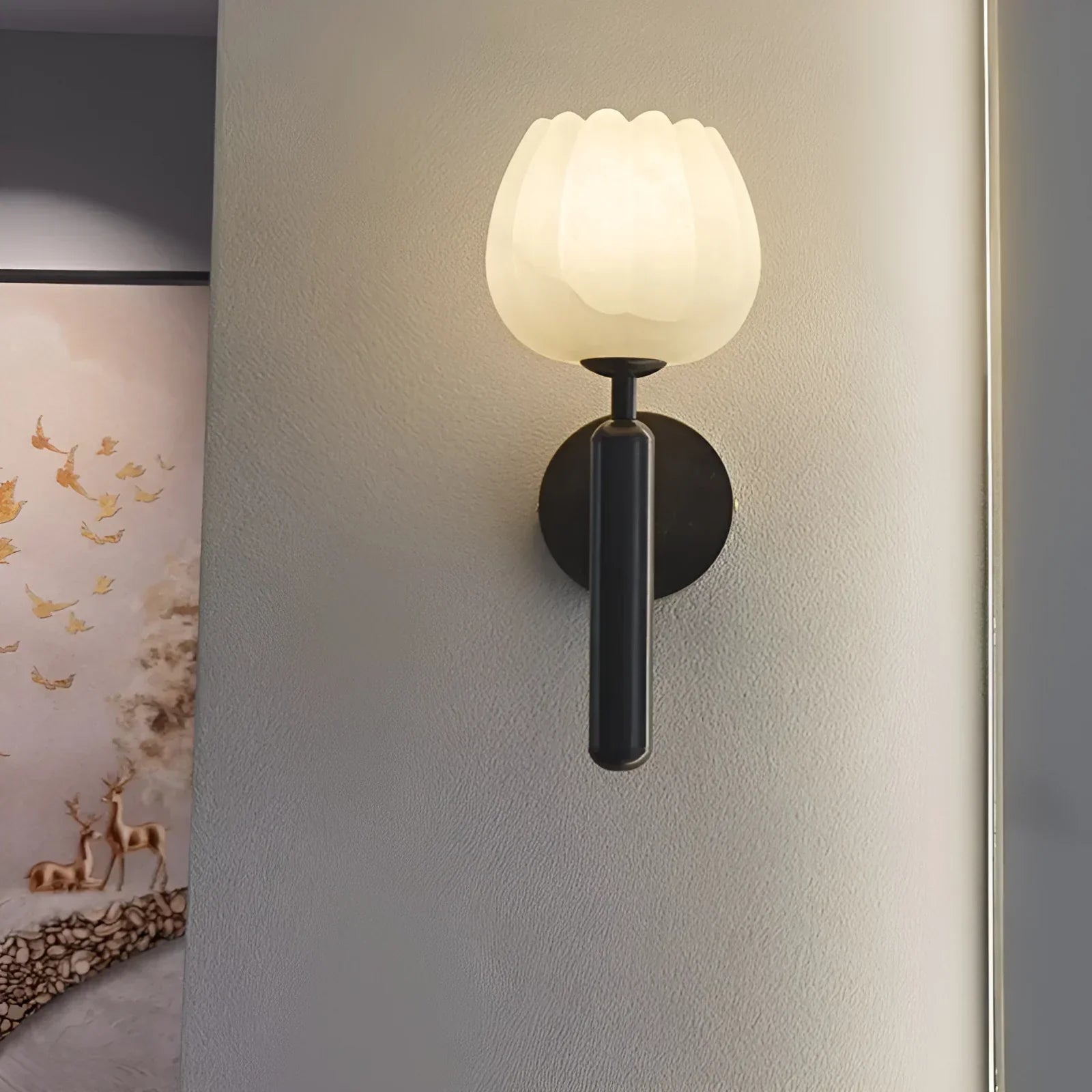 Elowen Alabaster Blossom Wall Sconce