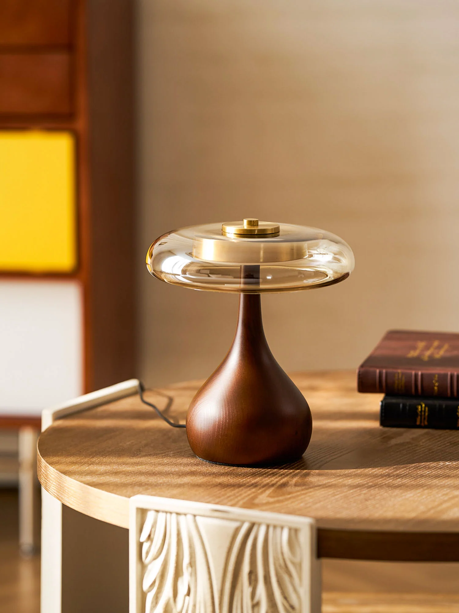 Elowen Amber Glass Table Lamp