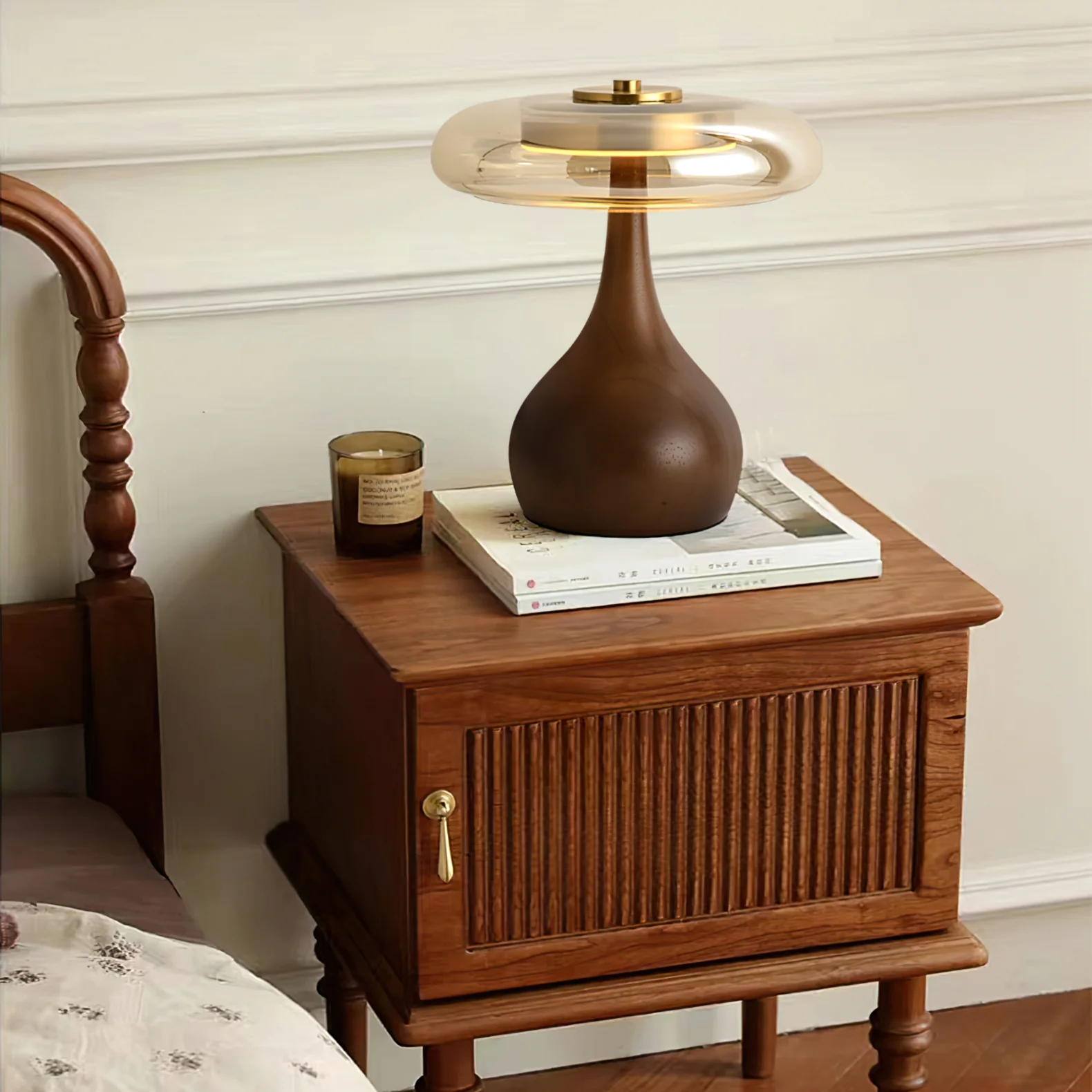 Elowen Amber Glass Table Lamp