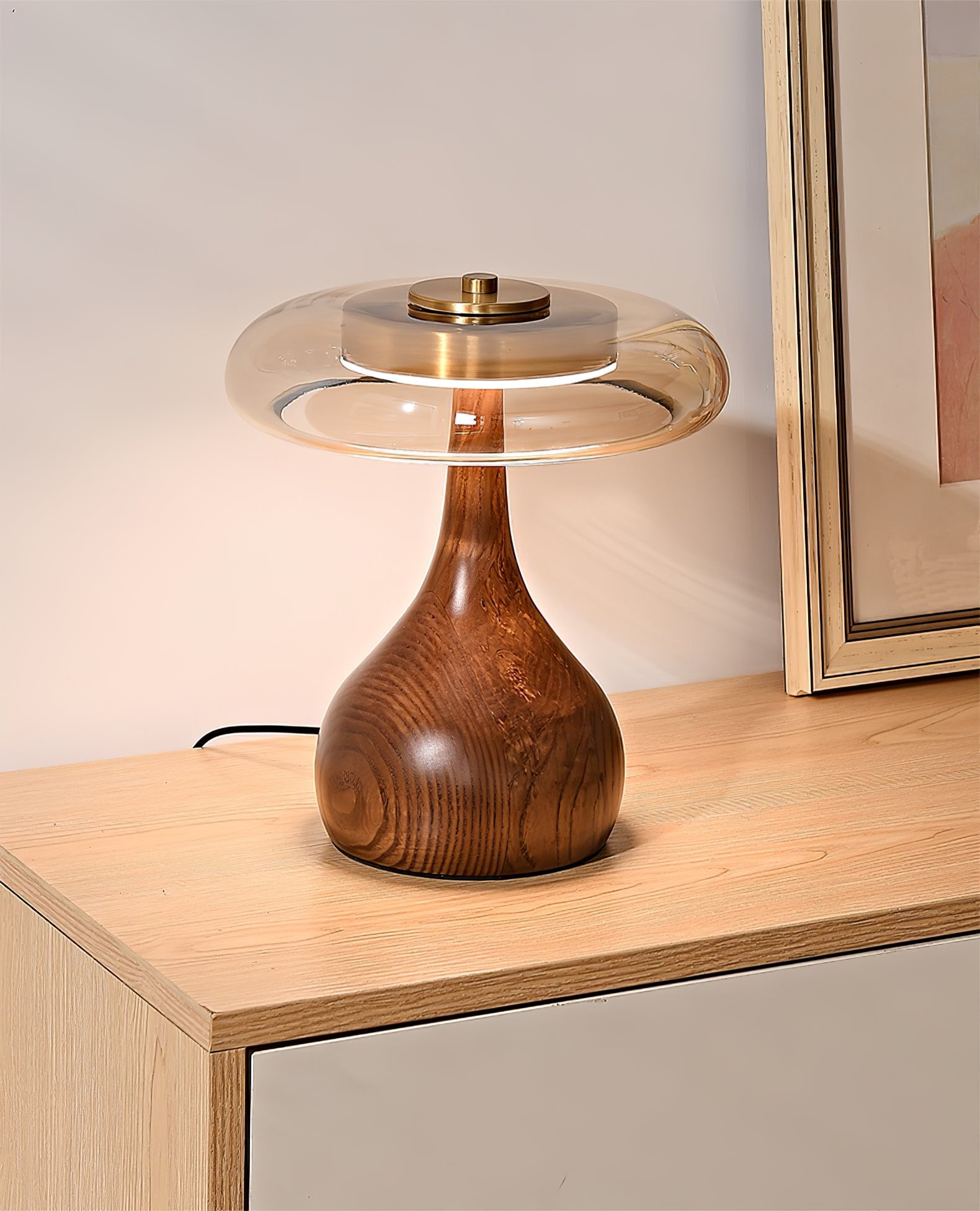 Elowen Amber Glass Table Lamp