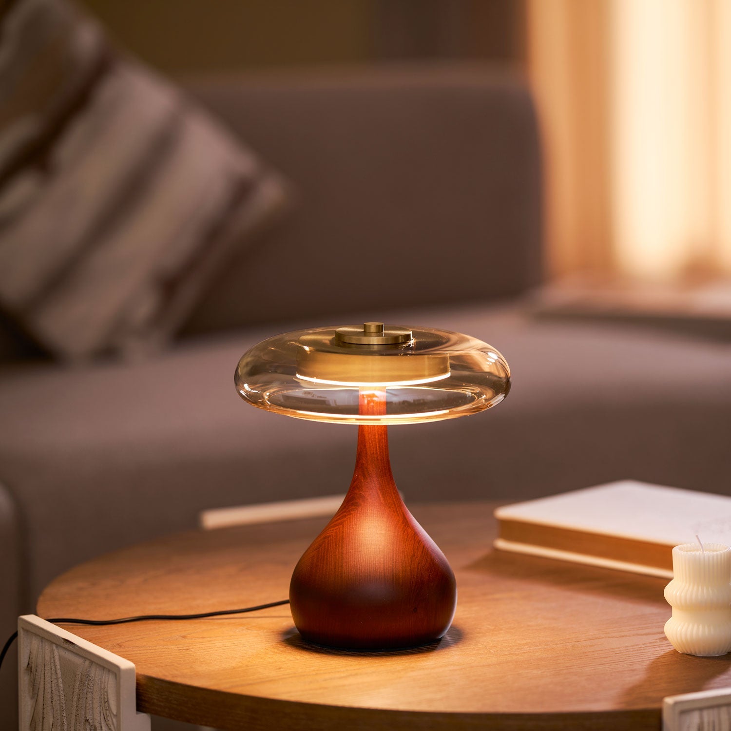 Elowen Amber Glass Table Lamp